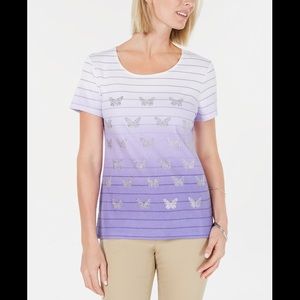 KAREN SCOTT OMBRÉ BUTTERFLY TOP